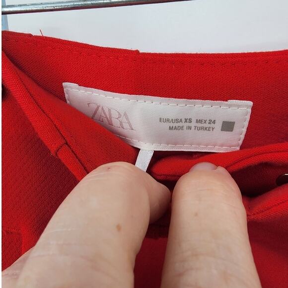 New NWT Zara High Waist Straight Leg Cropped Trouser Pant Size XS - Picture 14 of 16